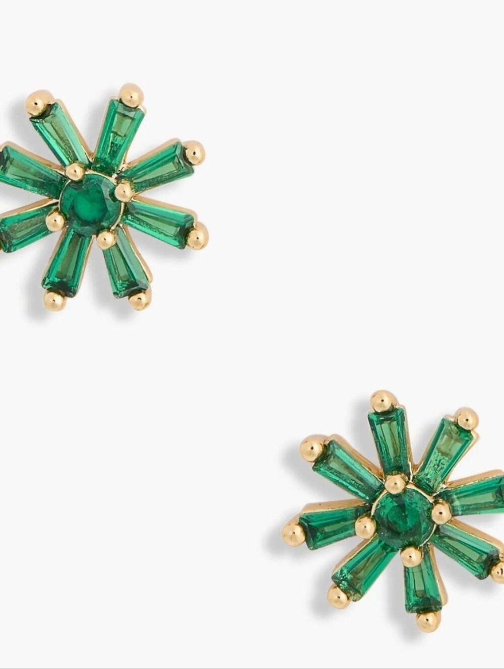 💚▪️kate spade▪️ gold-tone/ Emerald Green floral stud Mini Flower  earrings